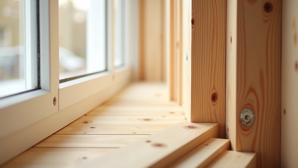 Fenêtre isolée avec joints d'étanchéité, gros plan sur les cadres en bois avec matériaux d'isolation modernes