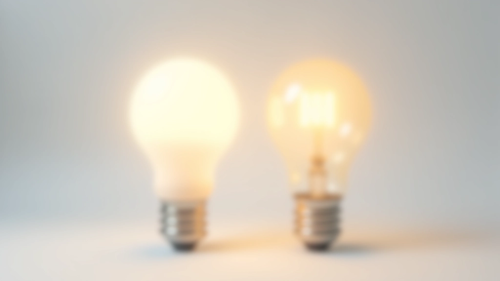 Ampoule LED brillante à côté d'une ampoule incandescente éteinte, comparaison efficacité énergétique
